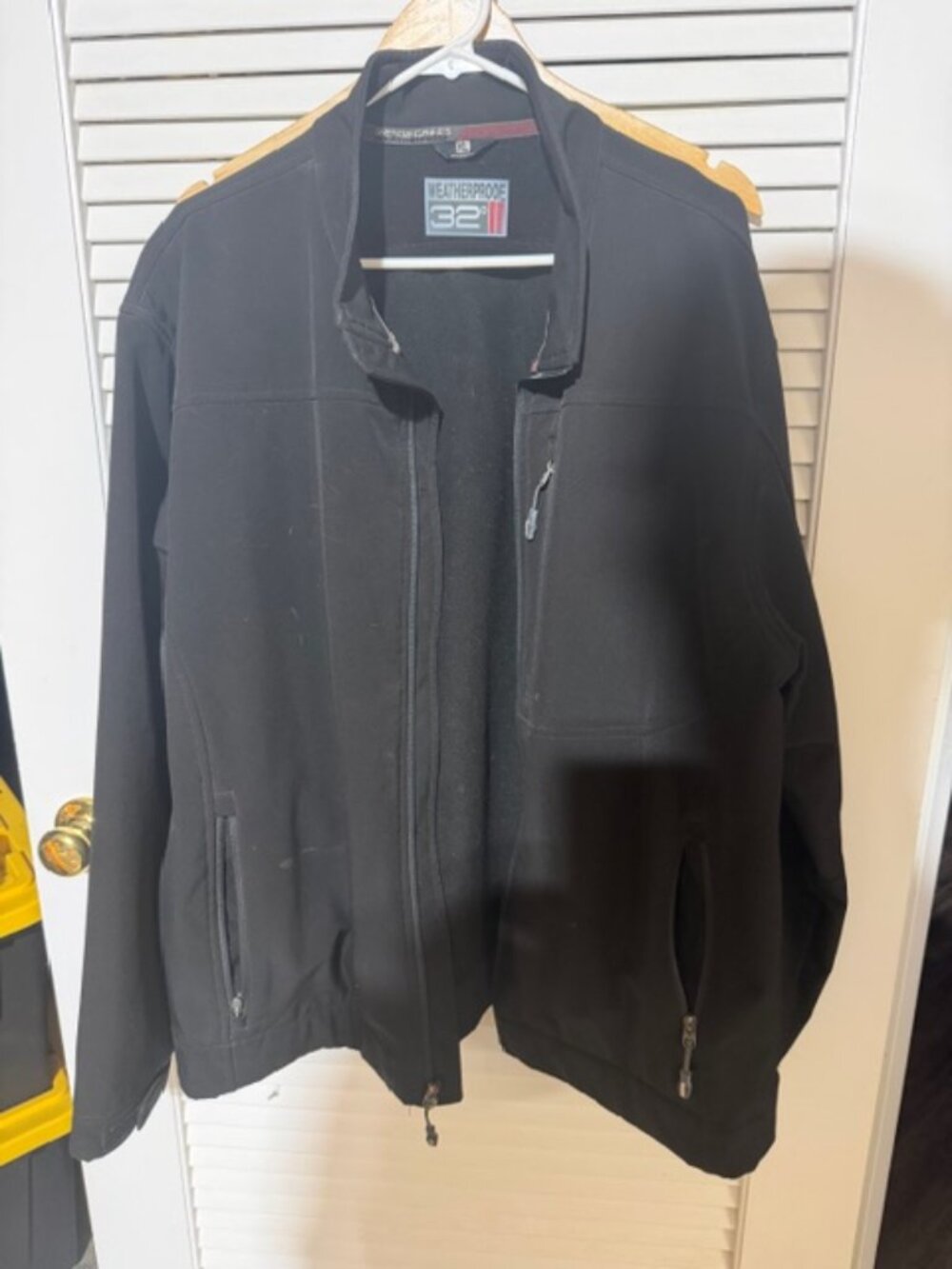 32 Degrees Weatherproof Black Softshell Jacket XL | Lightweight Zip-Up | Water R